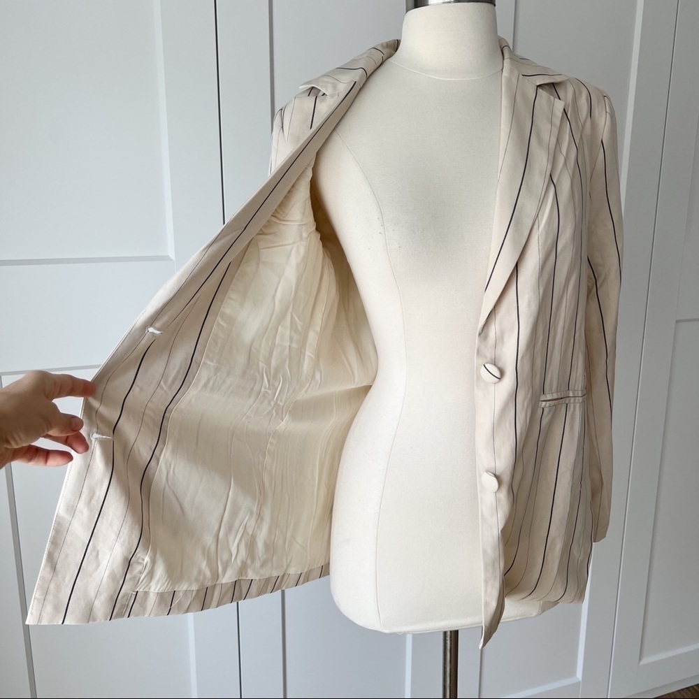 DISSH CELLE Cream Stripe Blazer WidePants Blazer & PantSuit. sz4. & sz.2. - Picture 7 of 17
